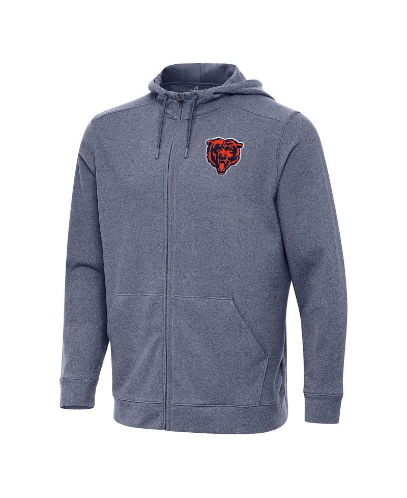 Men's Heather Navy Chicago Bears Effortless Full-Zip Hoodie