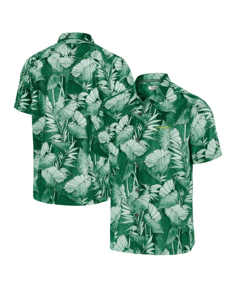 Men's Green Oregon Ducks Big & Tall Coast Nuevo Fronds IslandZone Button-Up Shirt
