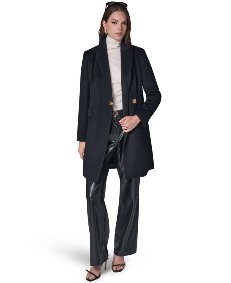 Women's Buttoned Notch Collared Coat