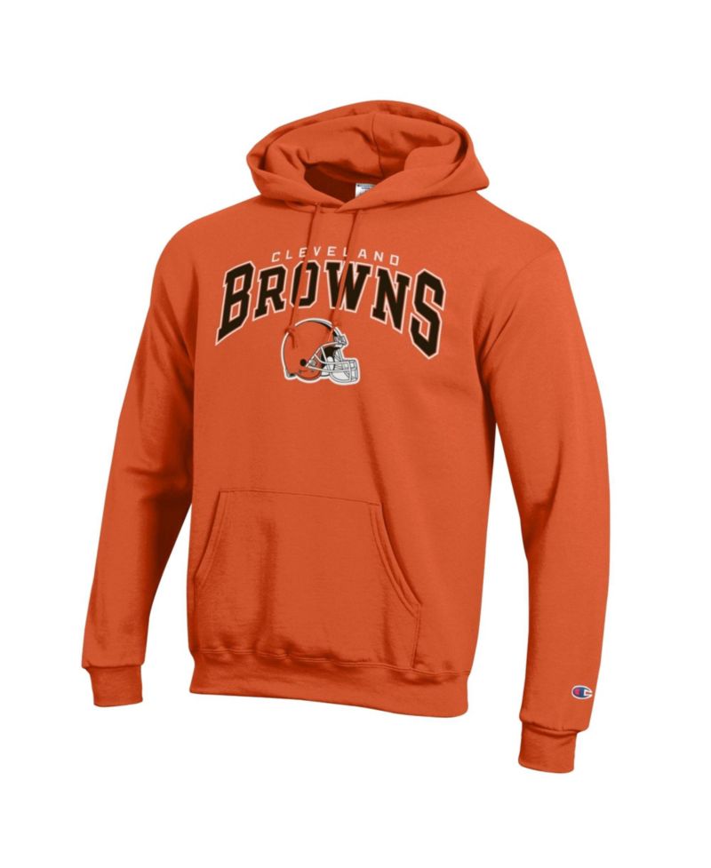 Men's Cleveland Browns Powerblend Arch over Logo Screen-Print Fleece Hoodie