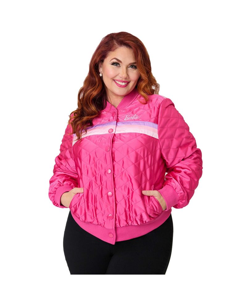 Plus Size Quilted Varsity Jacket