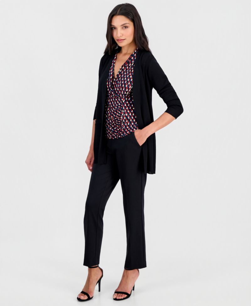 Women's Shawl-Collar Open-Front Cardigan