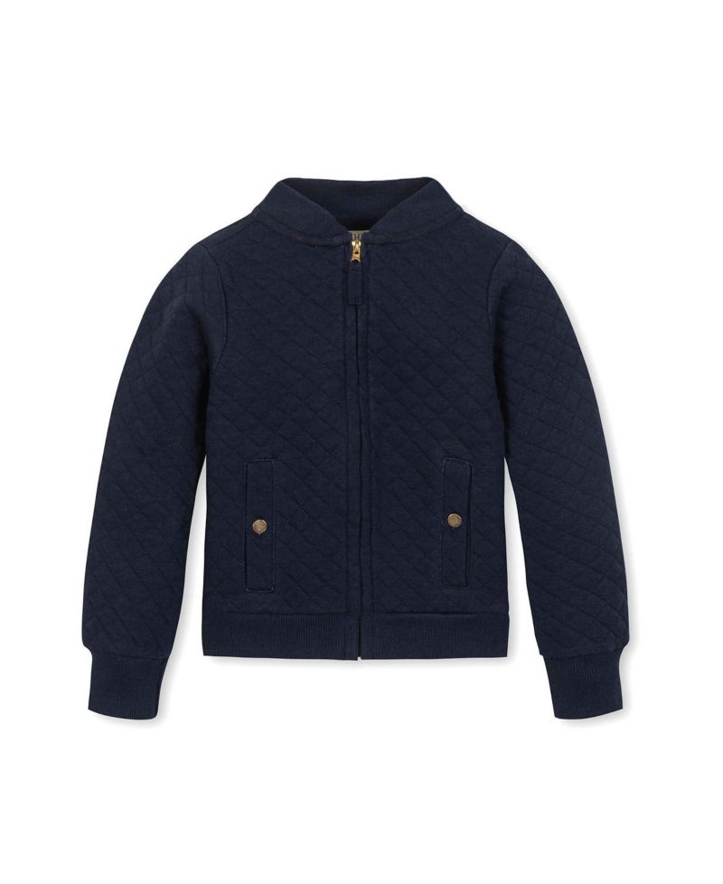 Hope and Henry Little and Big Girls' Quilted Zip-Up Bomber Jacket