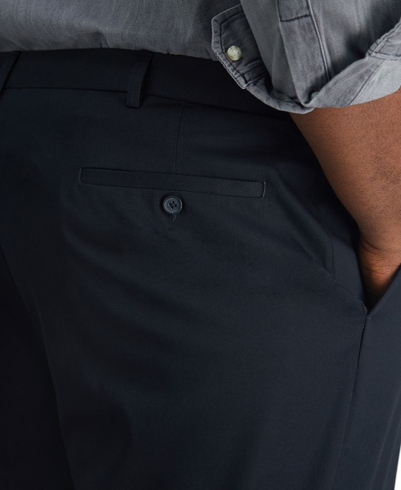 Men's Big & Tall Premium No Iron Khaki Classic Fit Flat Front Hidden Expandable Waistband Pants