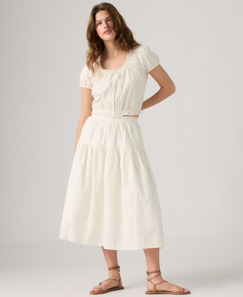 Women's Zip Closure Leonie Midi Skirt
