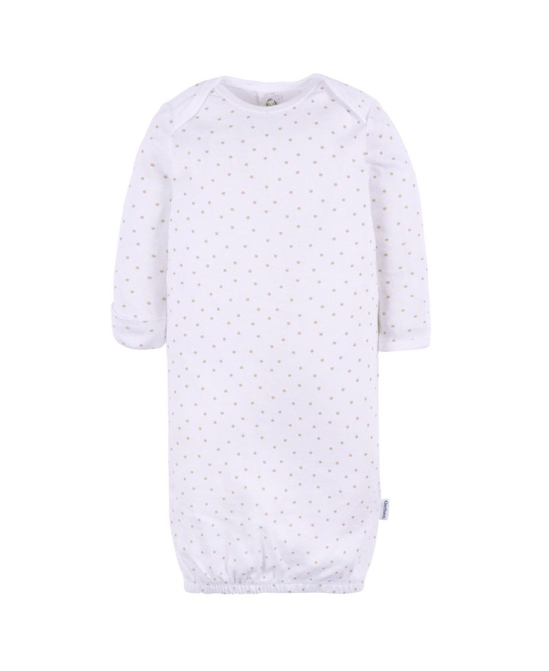 Baby Girls 3-Pack Lap Shoulder Gowns,Dot/Orchid Hus, 0-3 Months