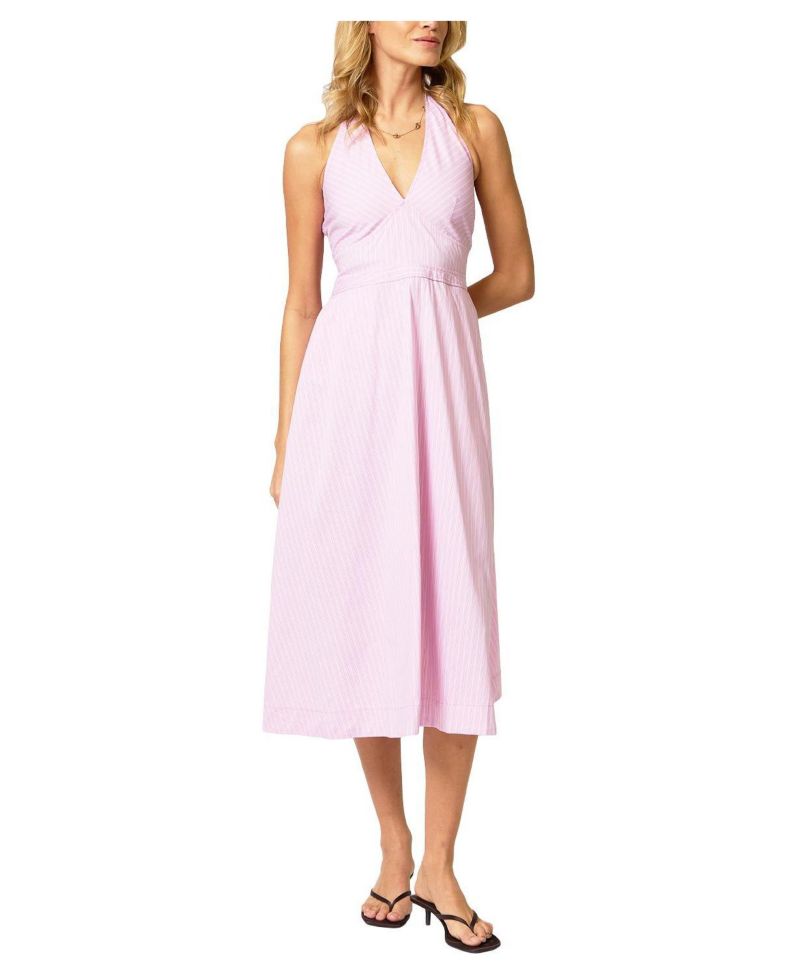 Women's Ora Poplin Stripe Halter Dress
