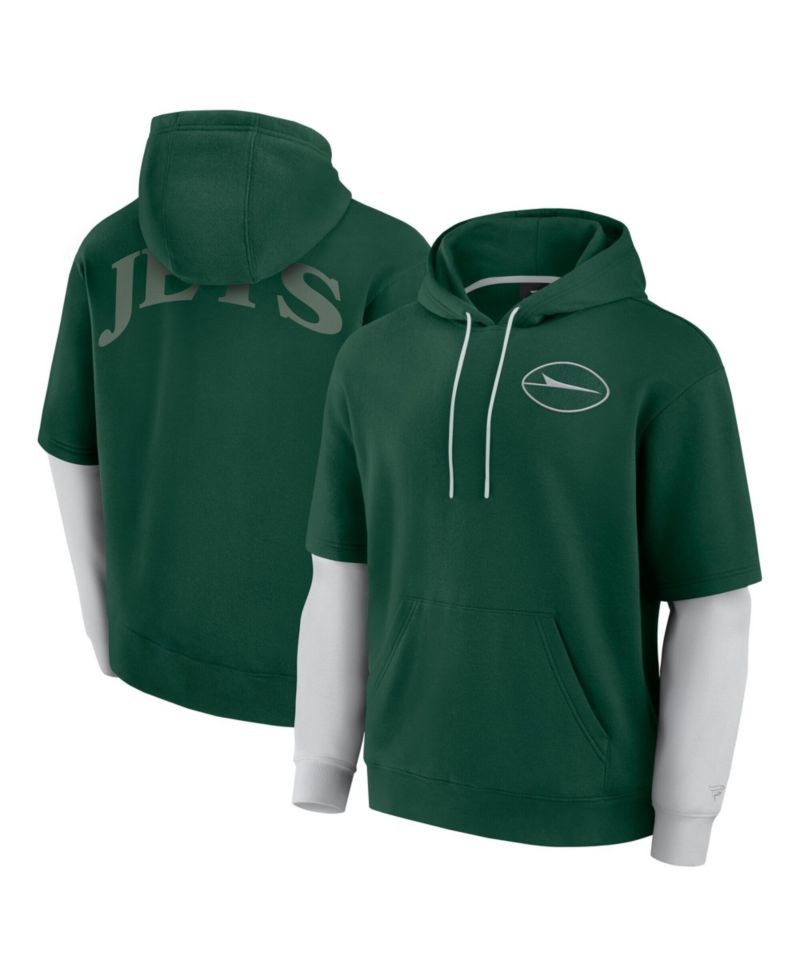 Men's and Women's Green New York Jets Sleek Elements Pullover Hoodie