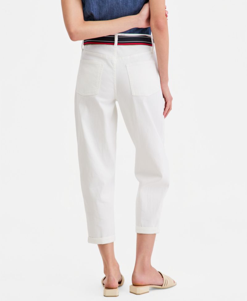 Women's Belted Carrot-Leg Jeans