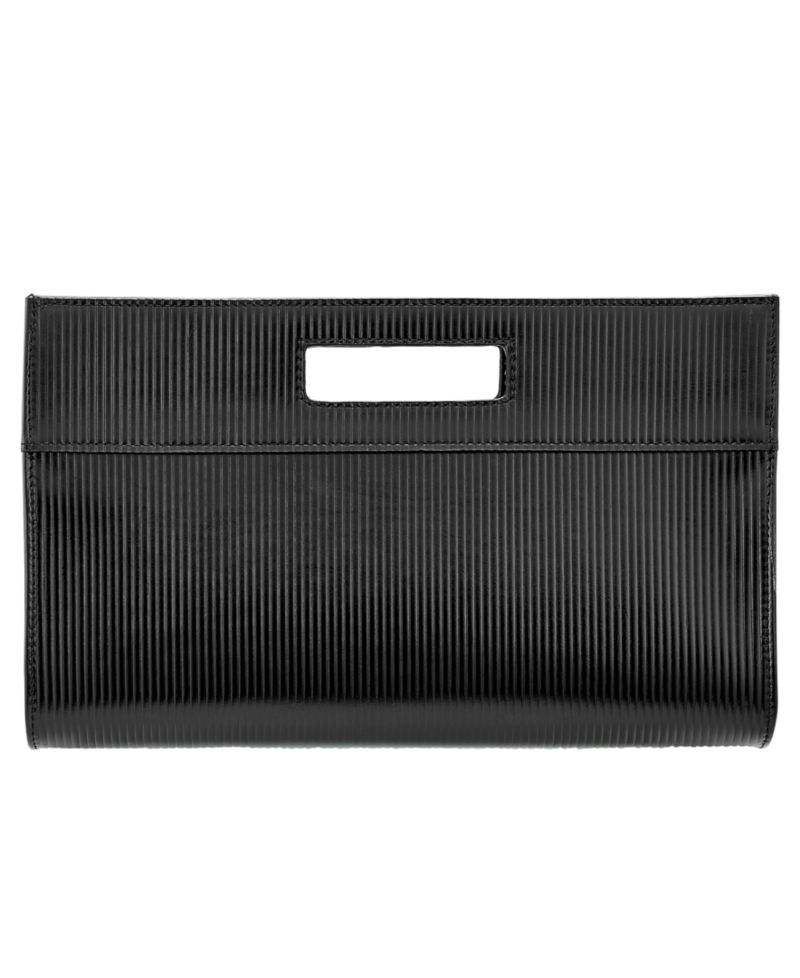 Remy Embossed Stripe Leather Clutch