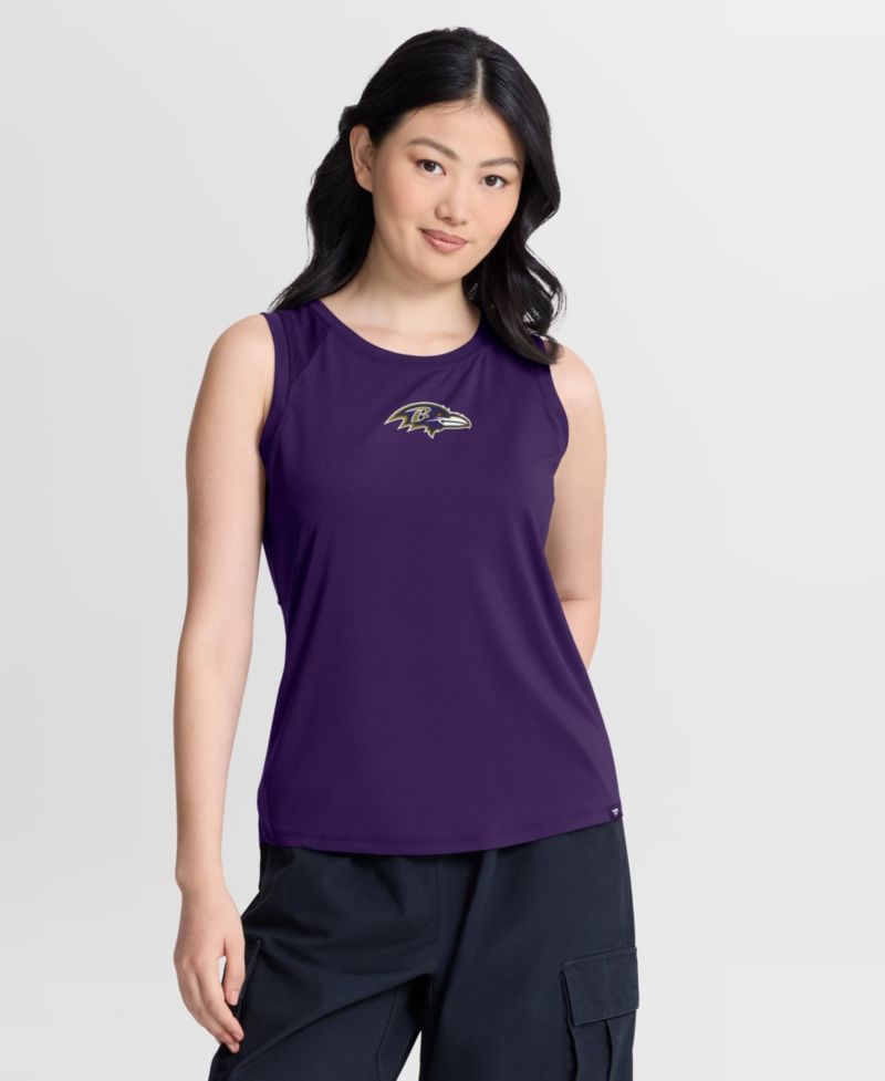 Women's Purple Baltimore Ravens Draped Mesh Back Performance&iquest; Tank Top