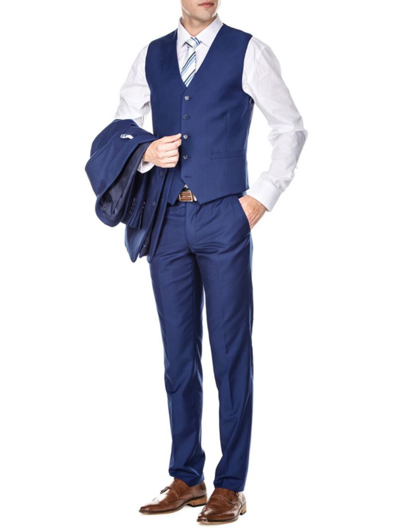 Men's 3-Piece Premium Vested 3-Piece Slim Fit Suit