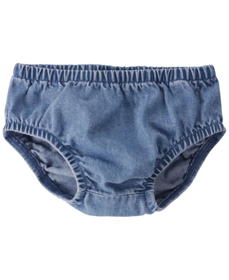 Little Planet by Baby Girls' Long-Sleeve Collared Tiered Denim Dress and Bloomers, 2-Piece Set
