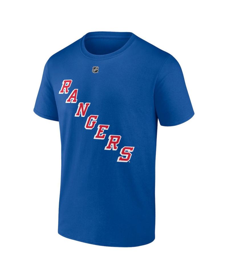 Men's Matt Rempe Blue New York Rangers Authentic Stack Name & Number T-Shirt