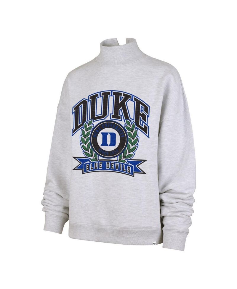 Women's Gray Duke Blue Devils Laurel Arch Mock Neck Sweatshirt