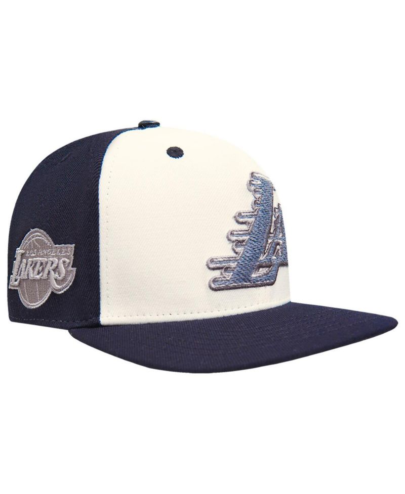 Men's Cream Los Angeles Lakers French Terry Snapback Hat