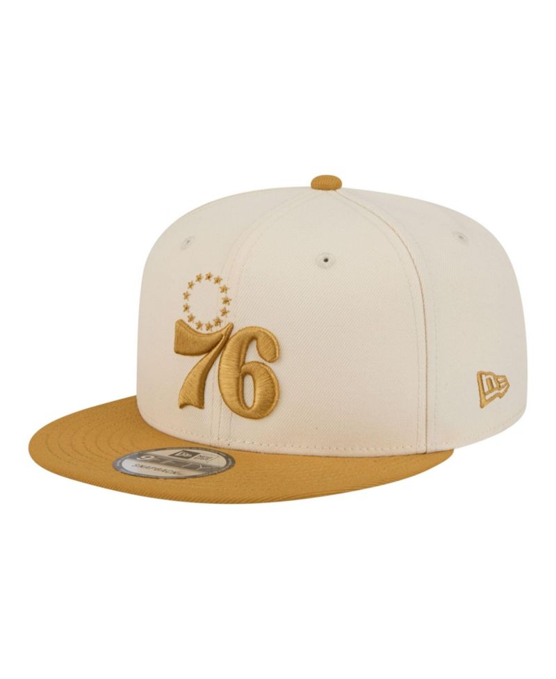 Men's Cream/Tan Philadelphia 76ers Two-Tone Color Pack 9FIFTY Snapback Hat