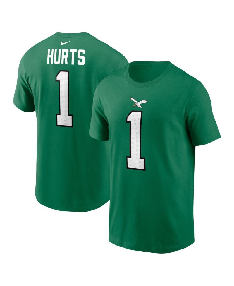 Men's Jalen Hurts Kelly Green Philadelphia Eagles Alternate Player Name & Number T-shirt