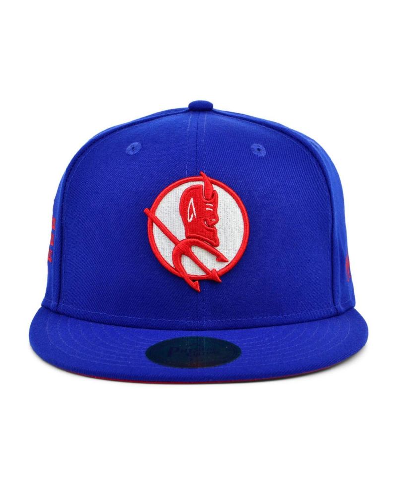 Men's Royal Los Angeles Red Devils Black Fives Fitted Hat
