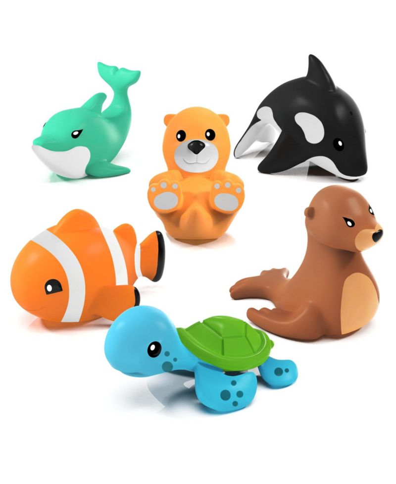 6 Pack Marine Mold Free Bath Toy Sealed No Hole Soft Float Pool