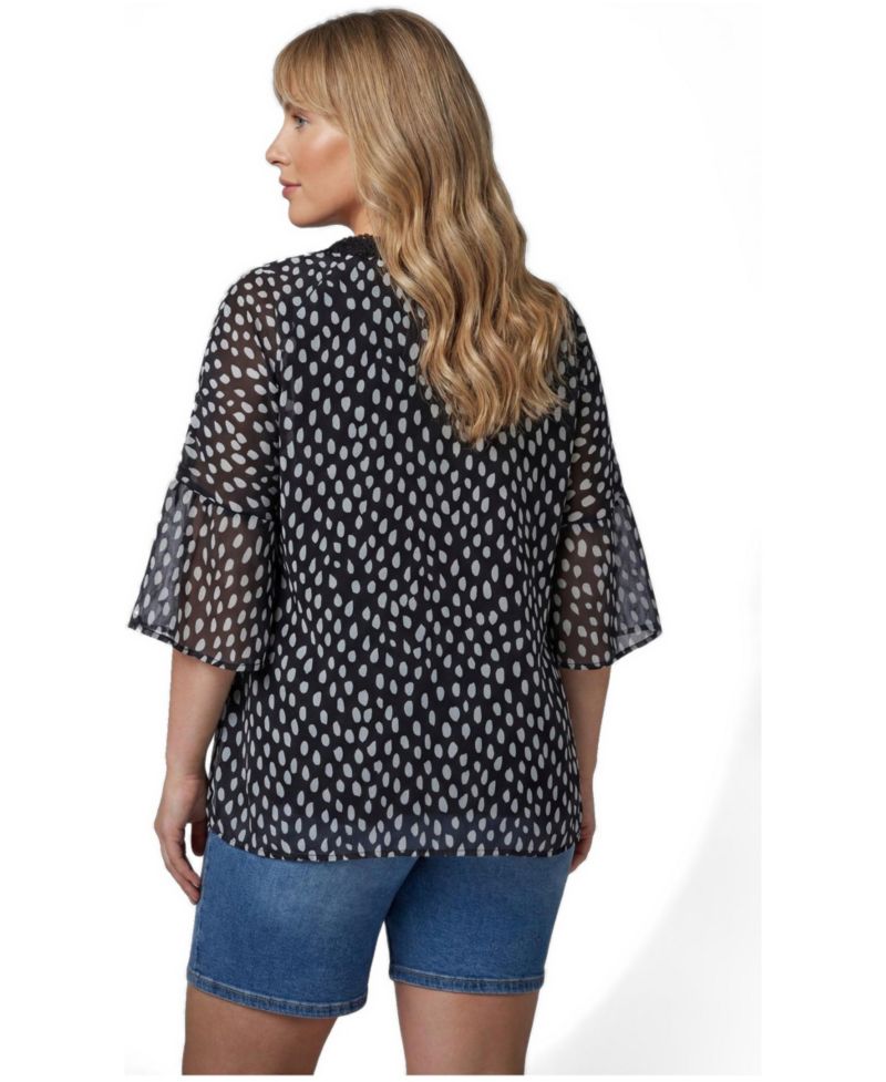 Women's Crochet Trim Caftan Top