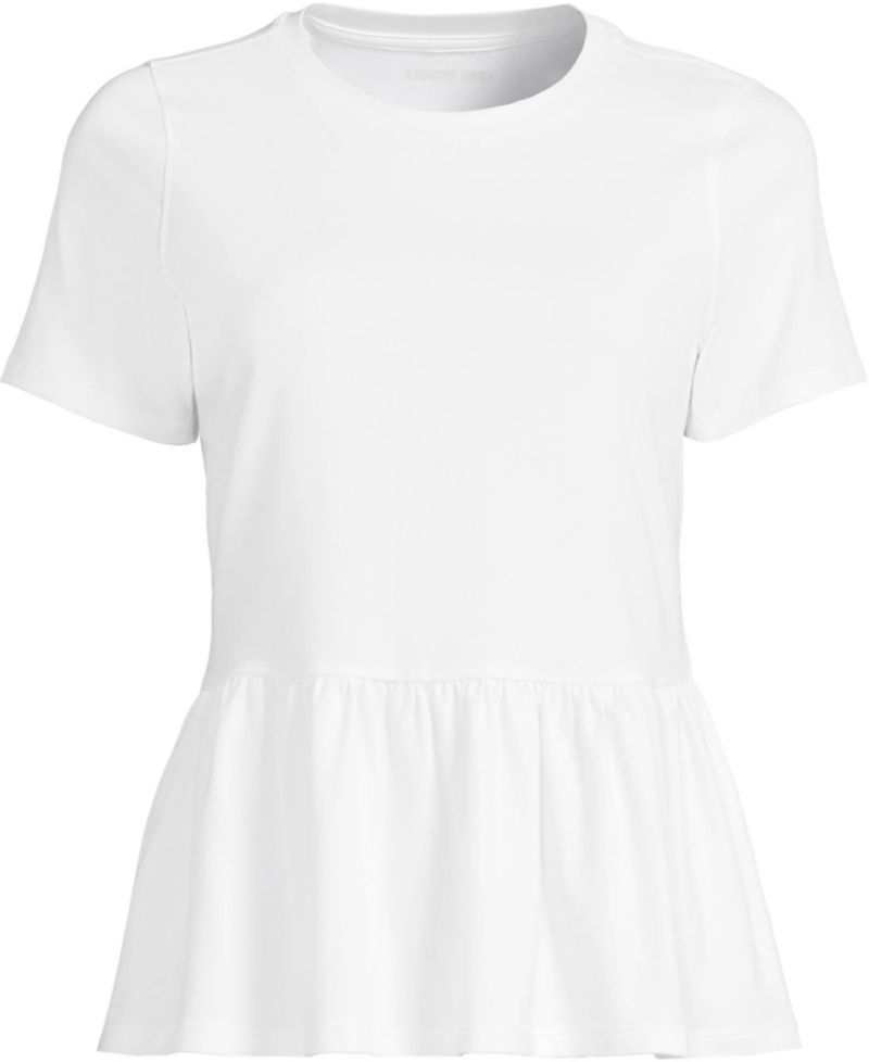 Plus Size Short Sleeve Lightweight Jersey Crew Neck Peplum Tee
