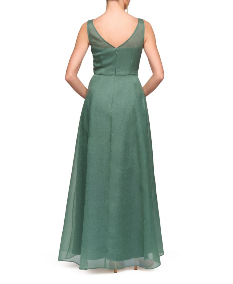 Women's Boat Neck Carey Organza Gown