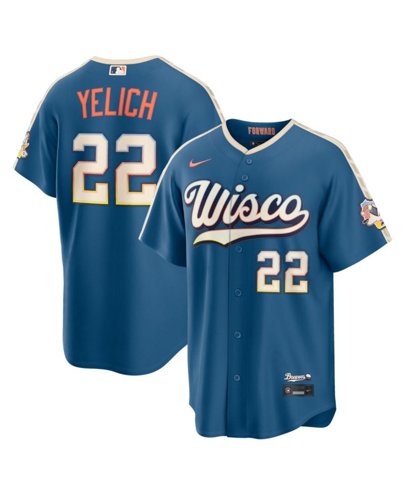 Men's Christian Yelich Mineral Blue Milwaukee Brewers 2026 City Connect Stadium Jersey
