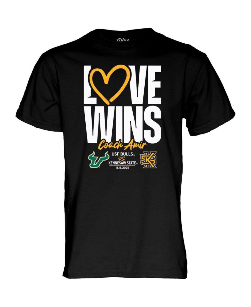 Men's Blue 84 Black USF vs Kennesaw State Love Wins T-Shirt