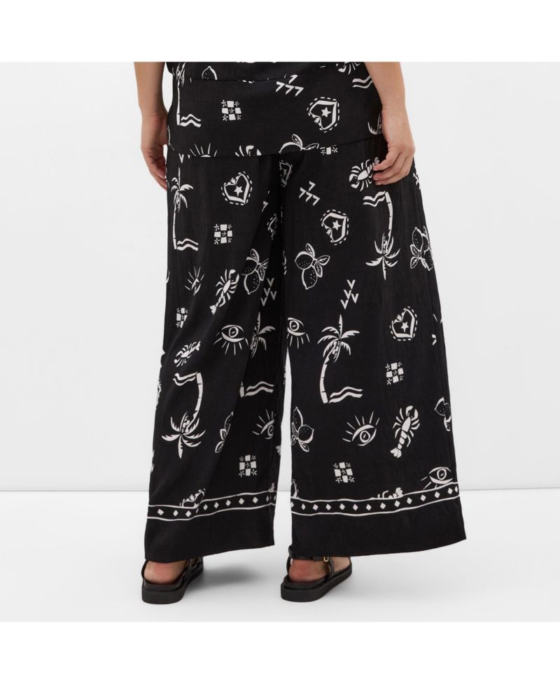 Women's Resort Border Print Pant