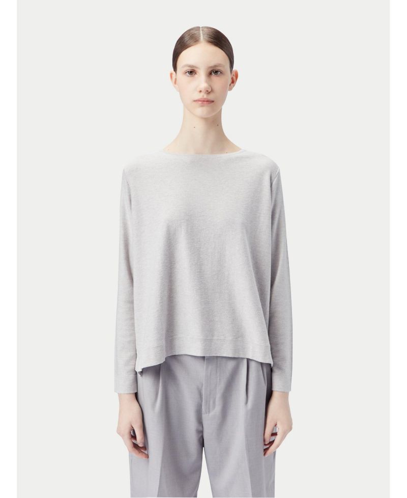 Women's Boatneck Cotton Silk Cashmere Blend Sweater