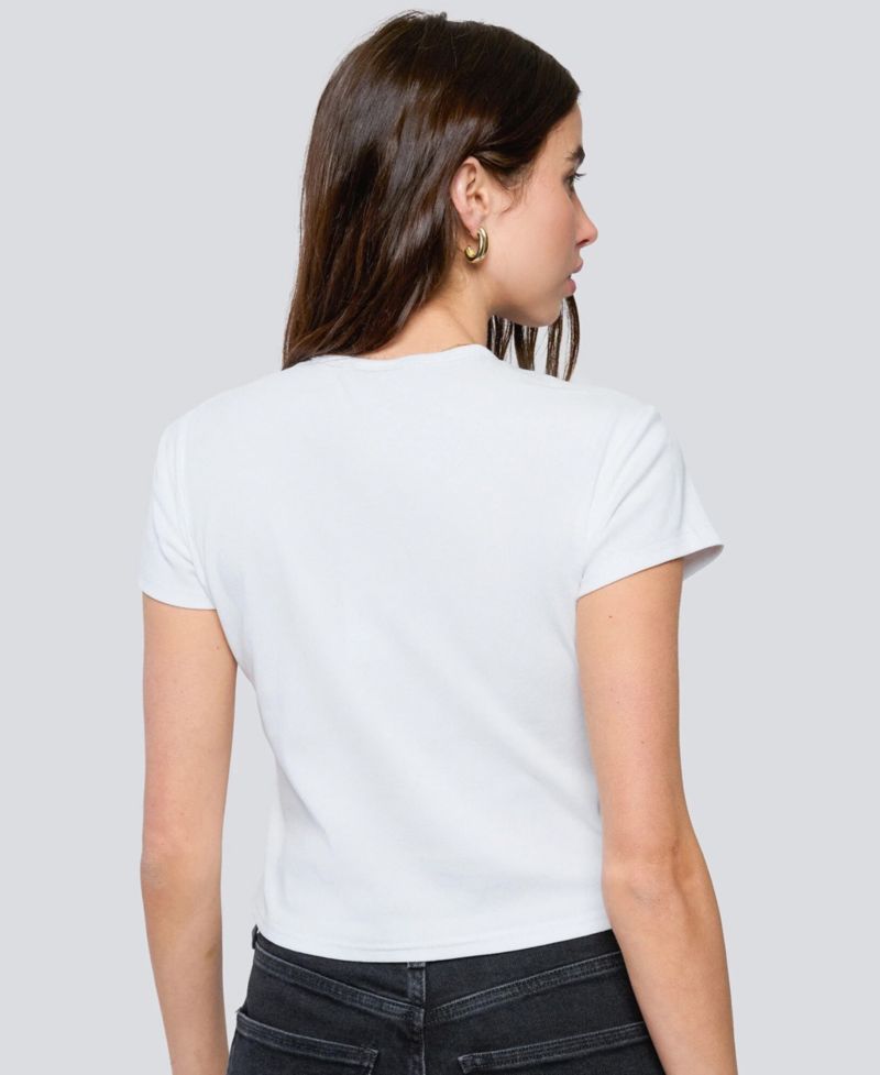 Women's White New York Knicks Cropped Baby T-Shirt
