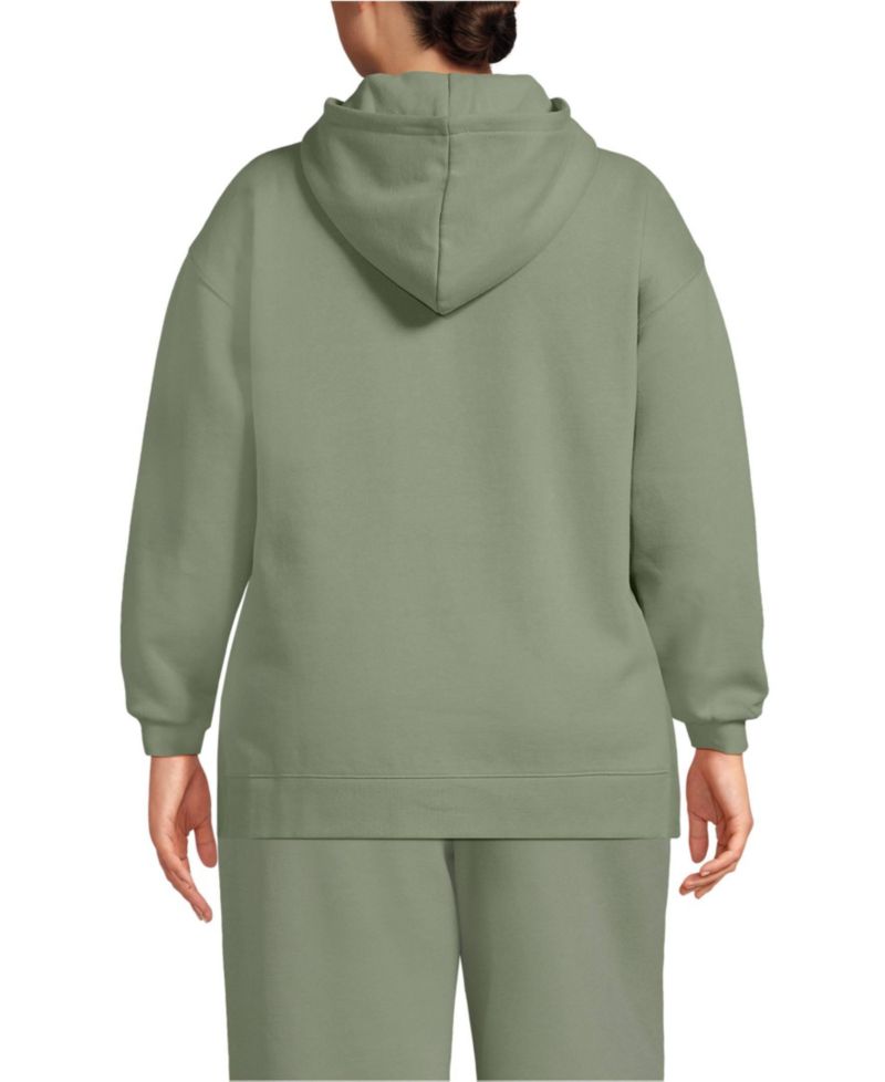 Plus Size Long Sleeve Serious Sweats Hooded Tunic Sweatshirt