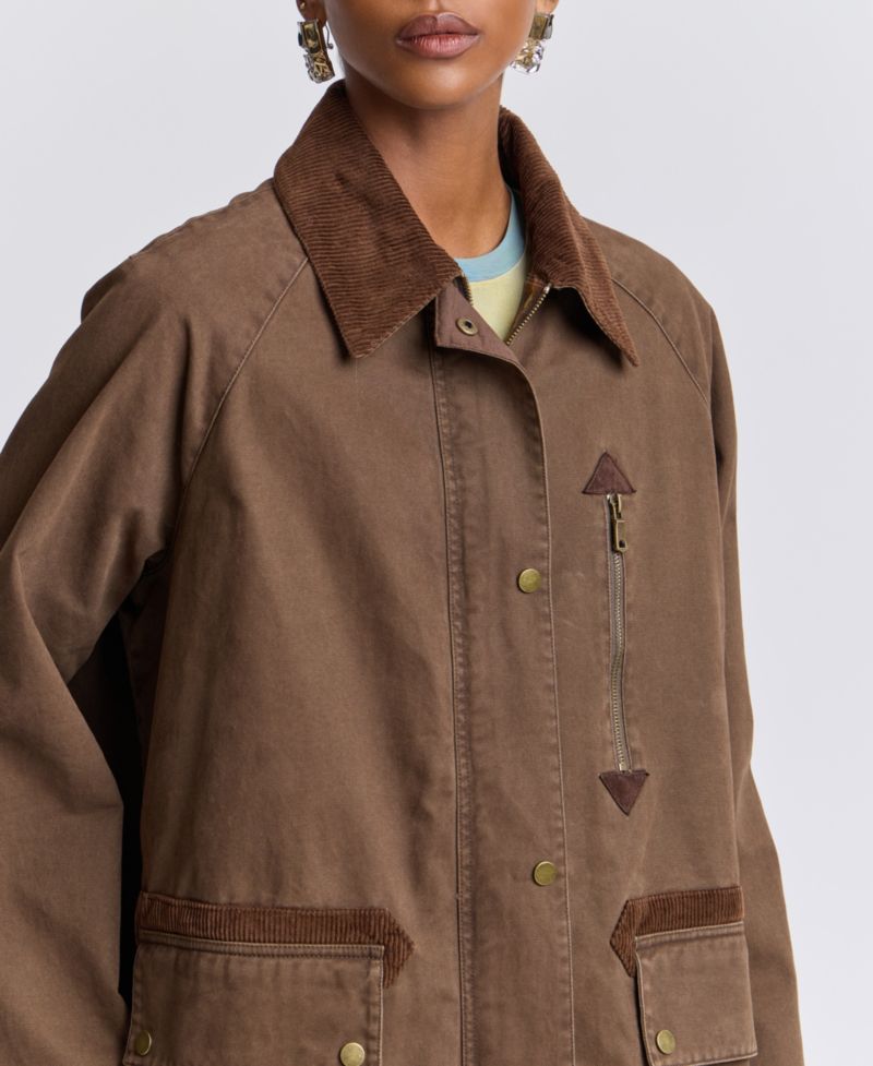 Women's Waxed Cotton Corduroy Utility Coat