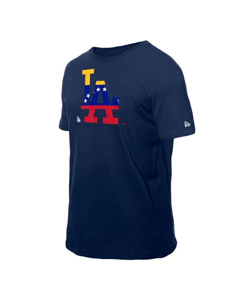 Men's Navy Los Angeles Dodgers Venezuelan Flag Logo T-Shirt