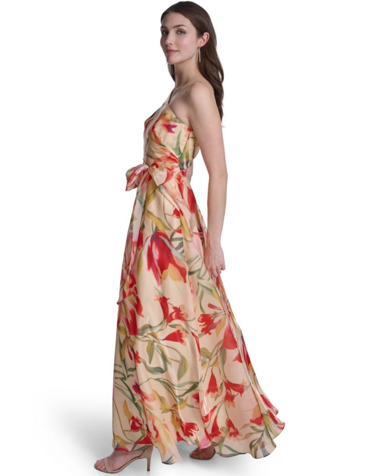 Women's One-Shoulder Sleeveless Ball Gown