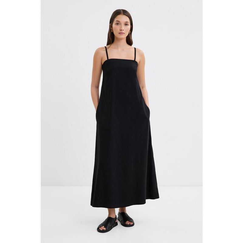 Women's Aine Linen Convertible-Strap Flowy Dress with Pockets