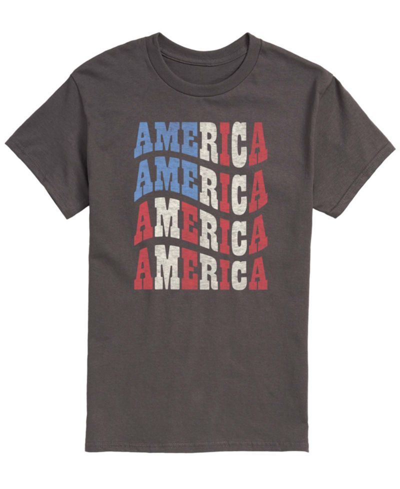 Men's America Wavy Short-Sleeve Graphic T-Shirt