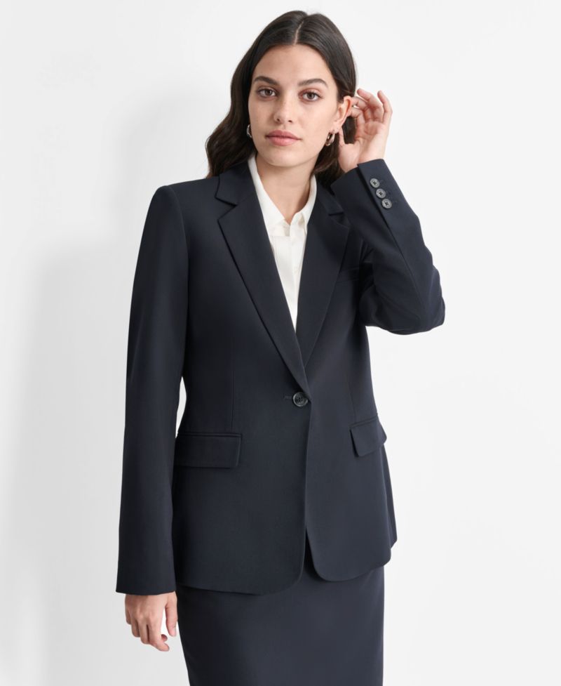 Women’s Single-Button-Front Long-Sleeve Blazer