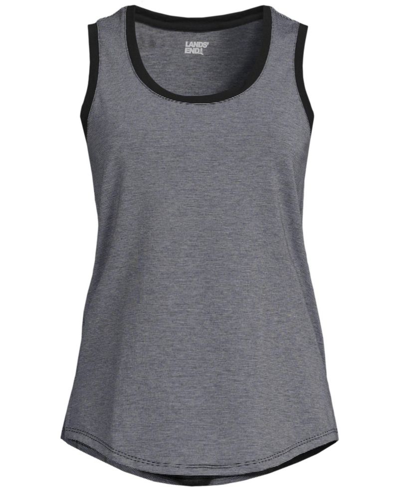 Women's Sleeveless Power Performance Scoop Neck Curved Hem Tunic Tank