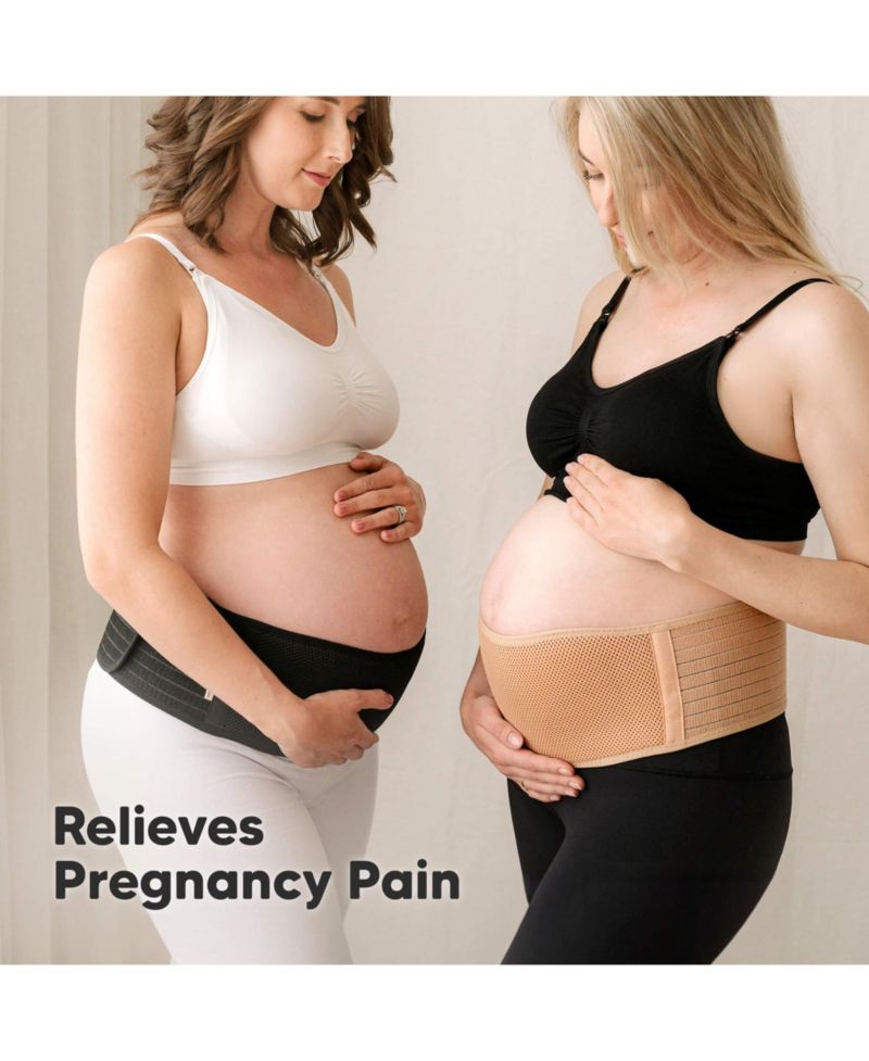 Maternity 2-Pack Ease Belly Band for Pregnancy, Soft & Breathable Pregnancy Belly Support Belt
