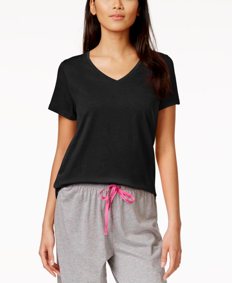 Women's Sleepwell Solid S/S V-Neck T-Shirt with Temperature Regulating Technology