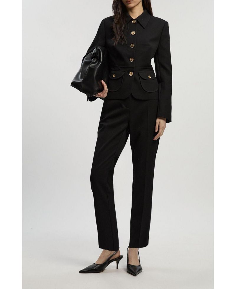 Women's Textured Straight Leg Trousers