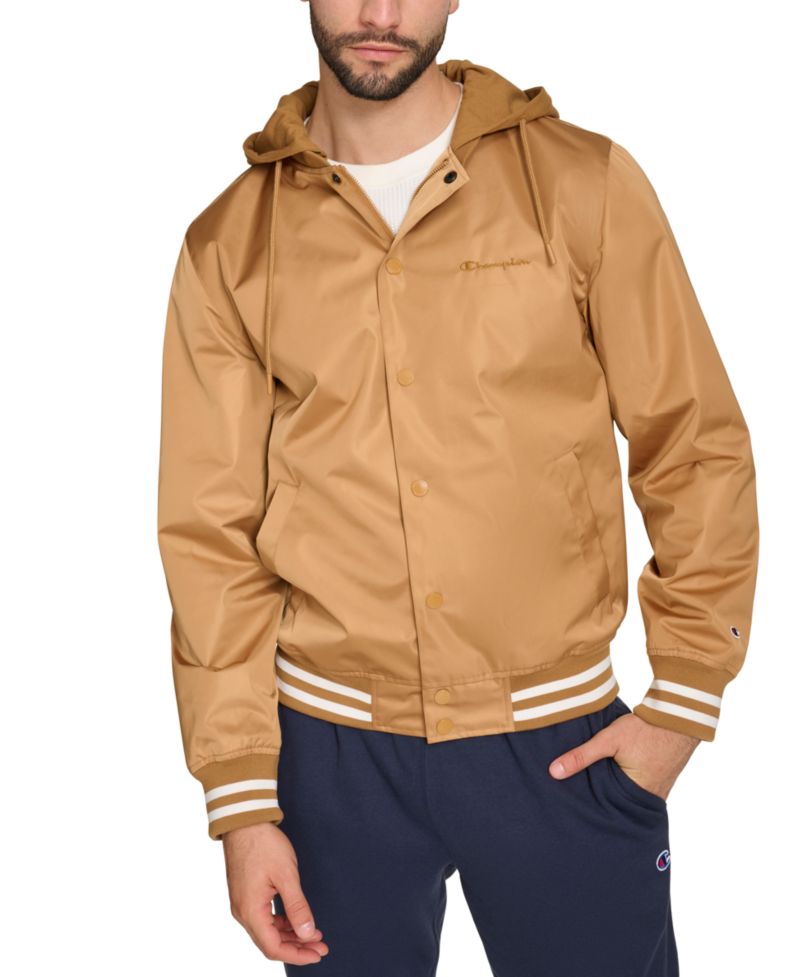 Men's Jersey Hood Varsity Bomber Jacket