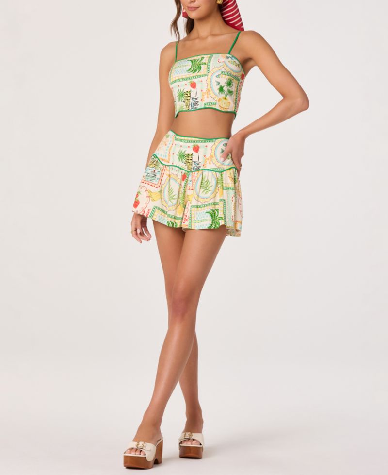 Women's Heidi Printed Sleeveless Cropped Tank Top