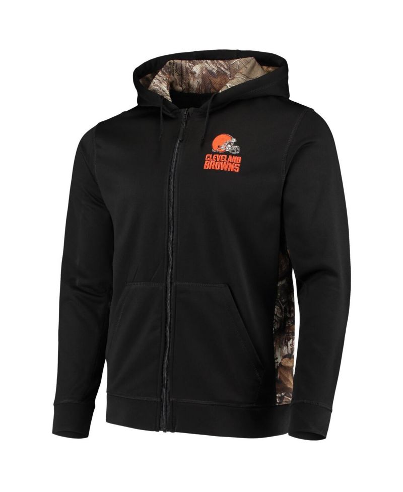 Men's Black, Realtree Camo Cleveland Browns Decoy Tech Fleece Full-Zip Hoodie
