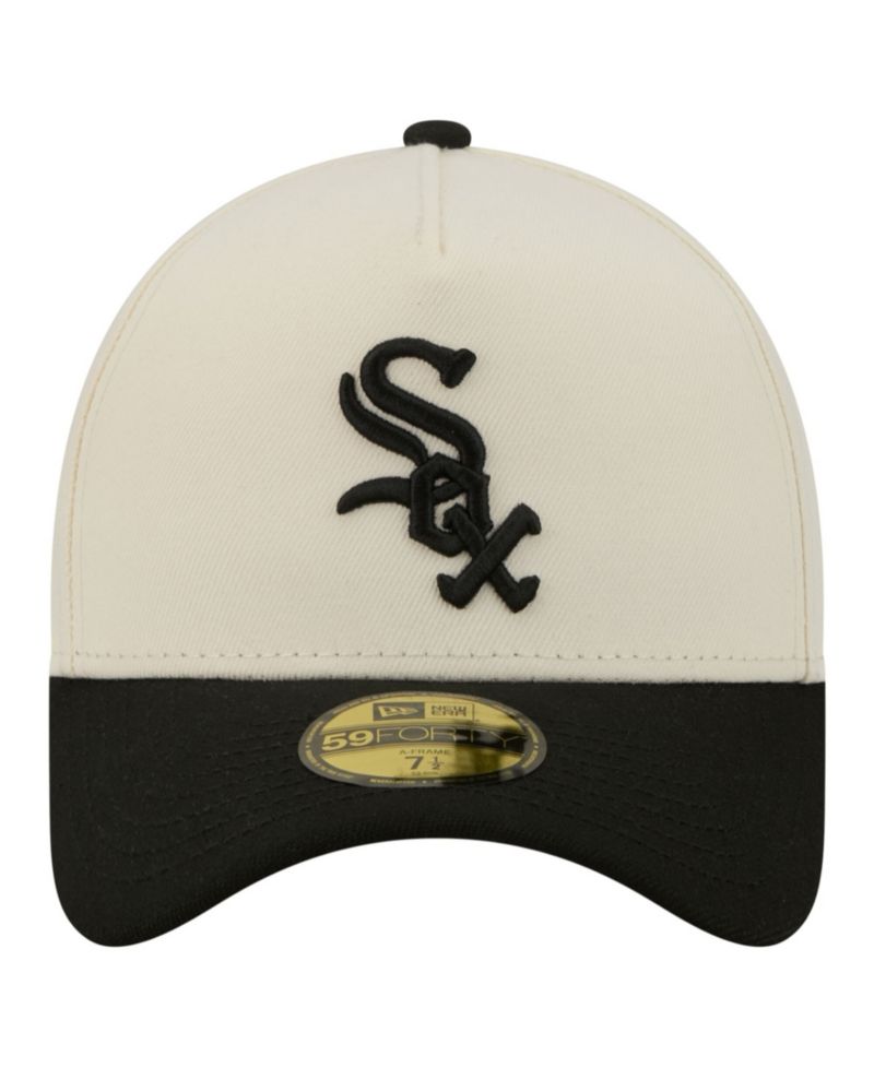 Men's Cream Chicago White Sox Chrome A-Frame 59FORTY Fitted Hat