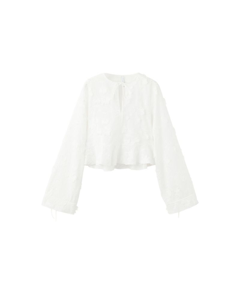 Women's Long-Sleeve Floral V-Neck Blouse