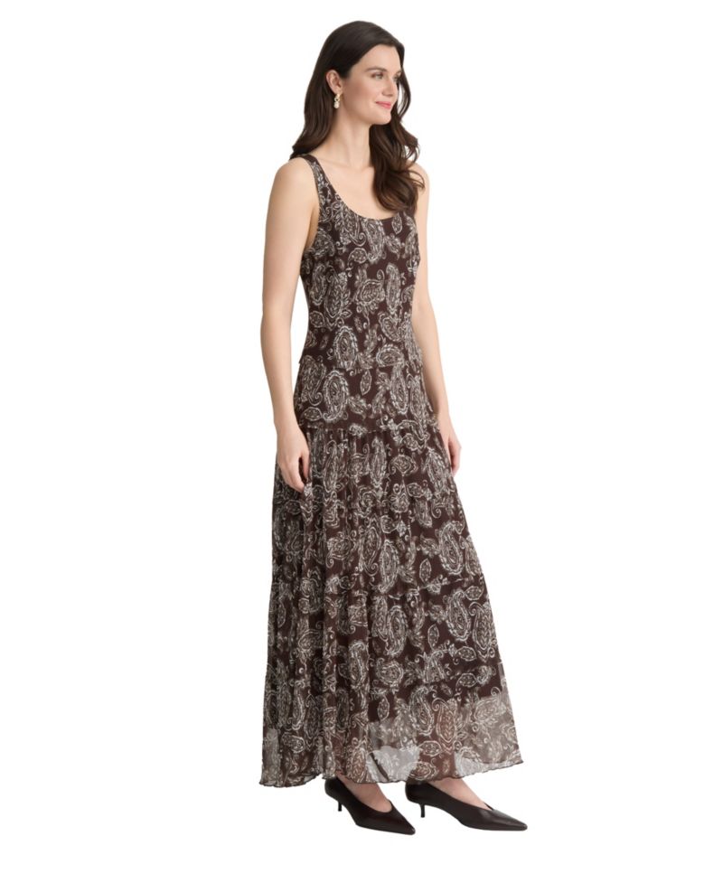 Petite Printed Multi-Tier Maxi Dress