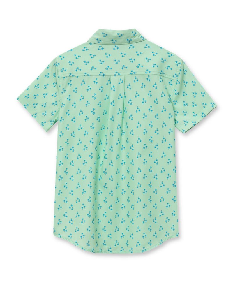 Boys Short Sleeve Button Down Performance Shirt